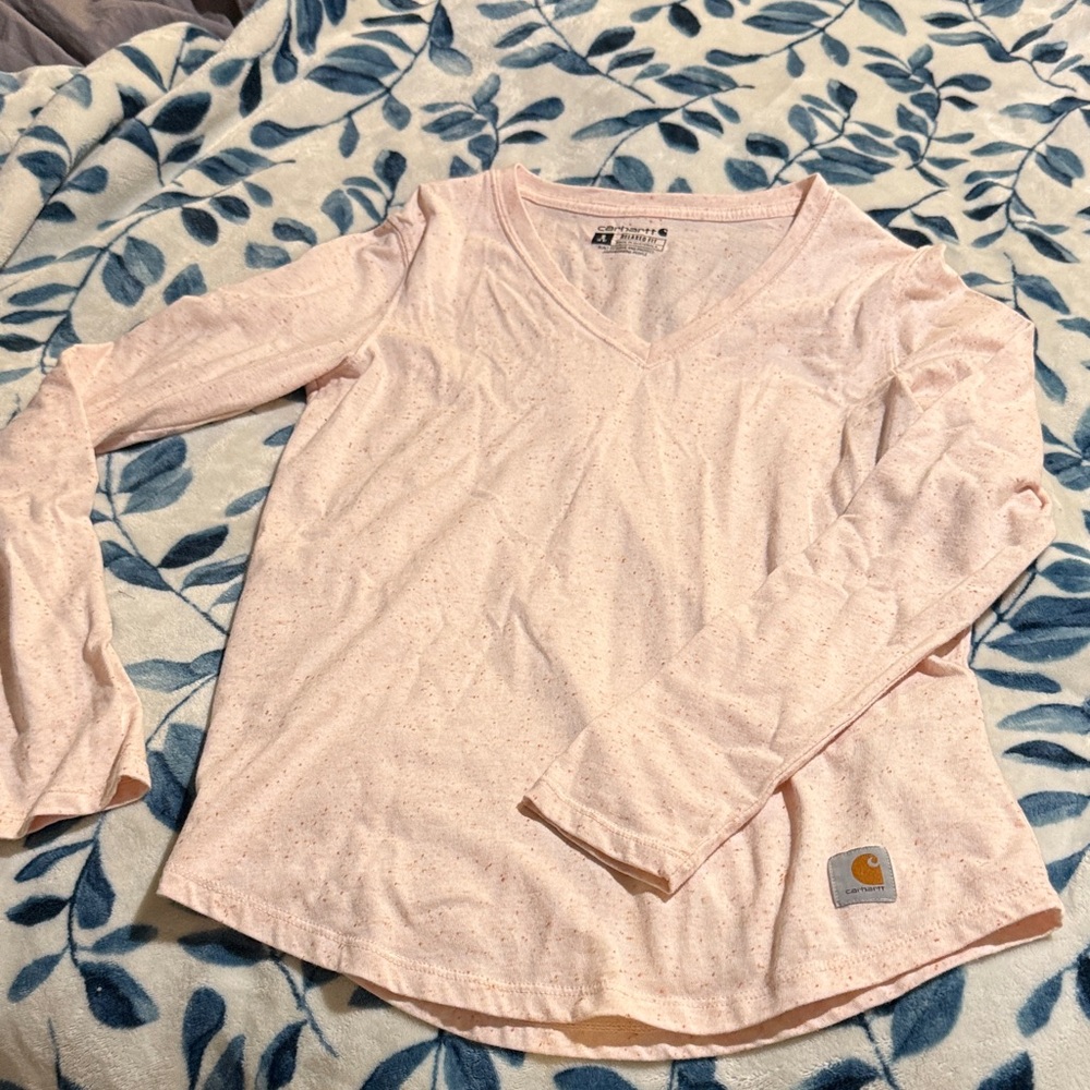 Carhartt Light orange speckled V-Neck Long Sleeve